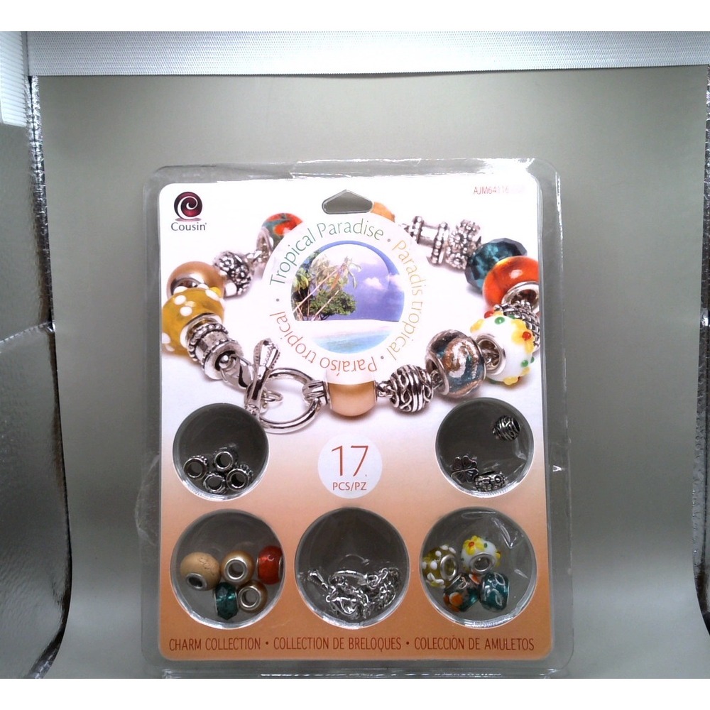 Cousin Tropical Paradise Charm Collection 17 Piece Jewelry Making Kit